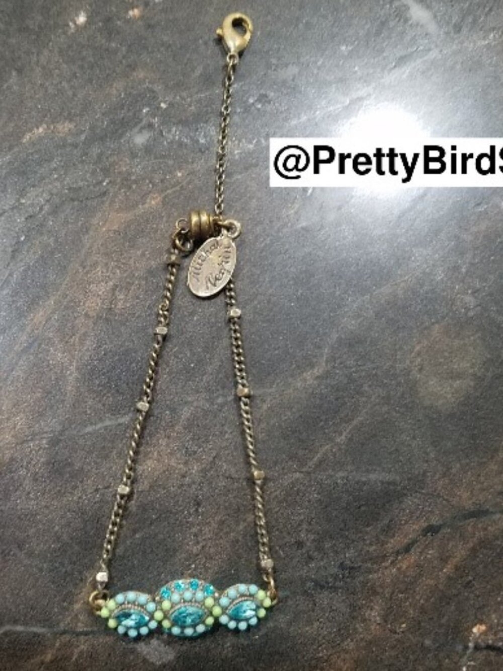 *Rare* Swarovski MICHAL NEGRIN "Multi Eyes" bracelet blue crystal vintage